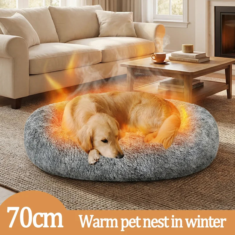 70cm Round Dog Bed Non-Shedding and Machine Washable Suitable for Medium and Large Pets Comfortable and Warm Dog Bed in Winter