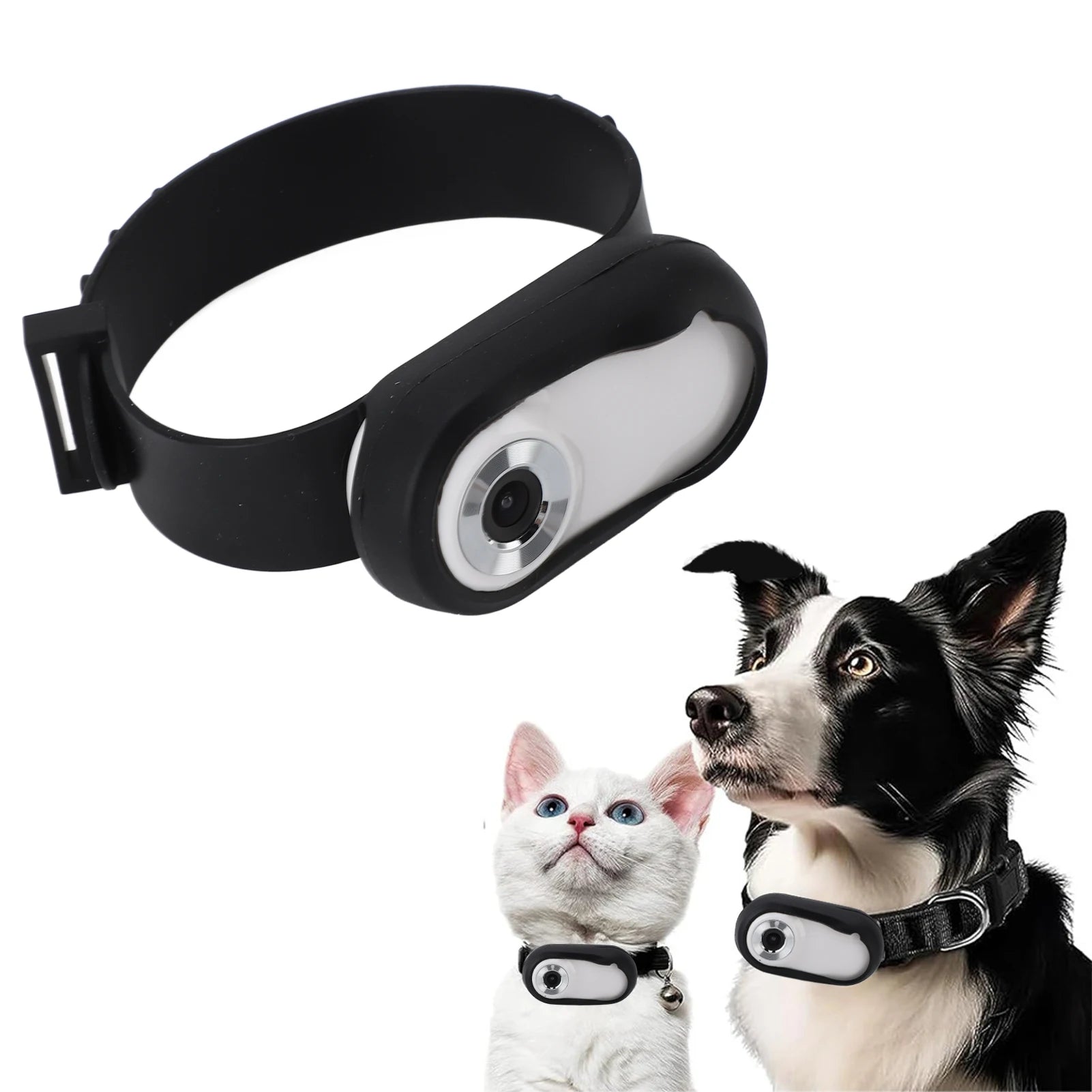 Pet Collar Camera for Videos and Photos HD 1080P 170° Wide Angle USB Rechargeable Adjustable Pet Camera Collar for Dogs Cats