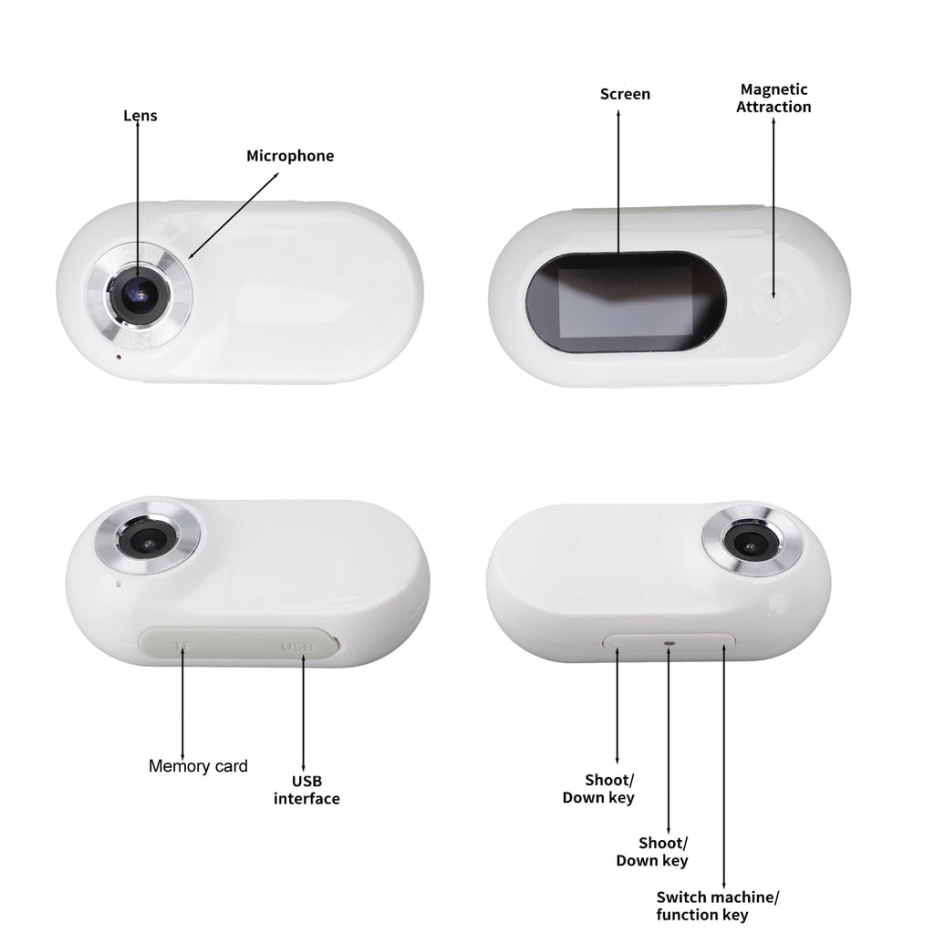 Pet Collar Camera for Videos and Photos HD 1080P 170° Wide Angle USB Rechargeable Adjustable Pet Camera Collar for Dogs Cats