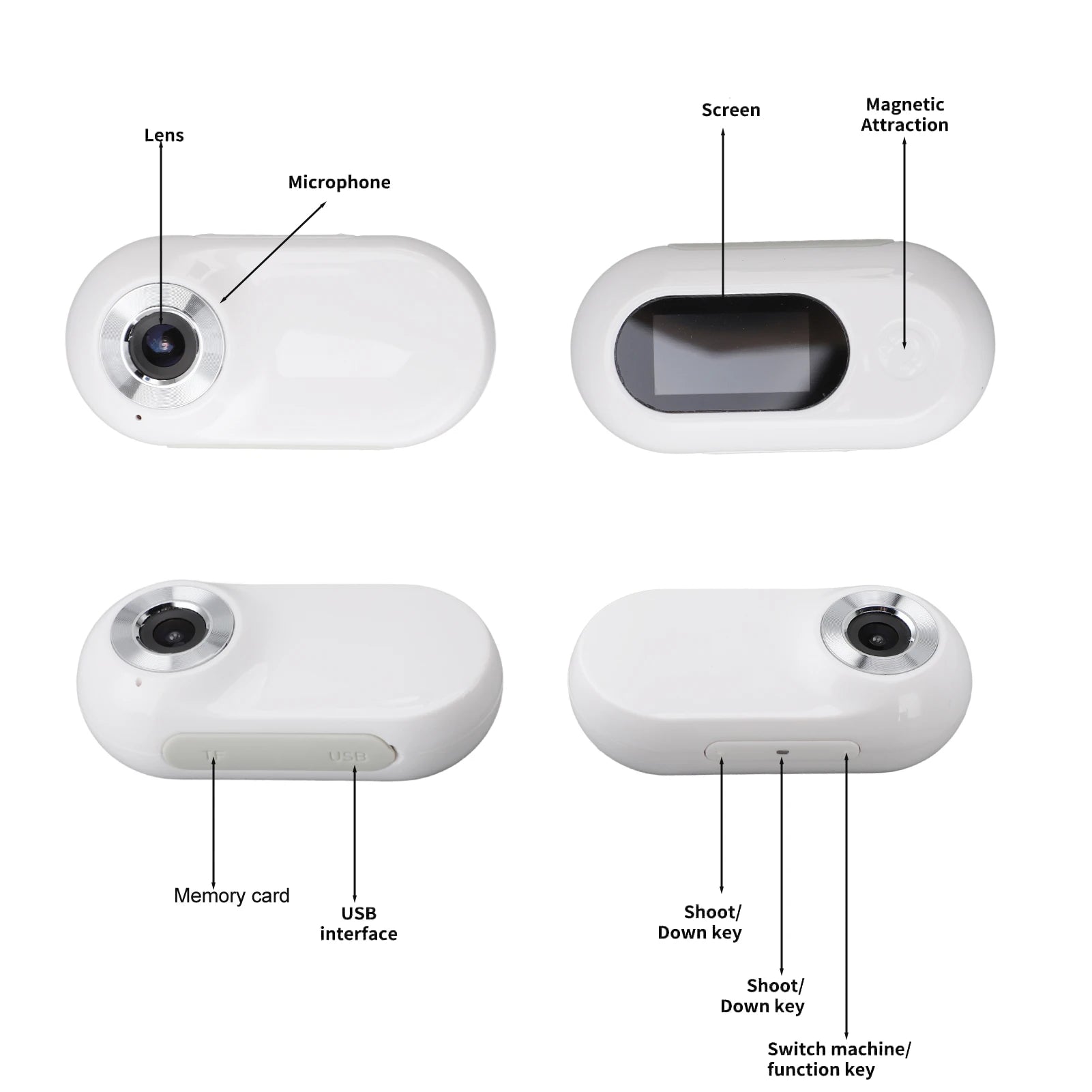 Pet Collar Camera for Videos and Photos HD 1080P 170° Wide Angle USB Rechargeable Adjustable Pet Camera Collar for Dogs Cats