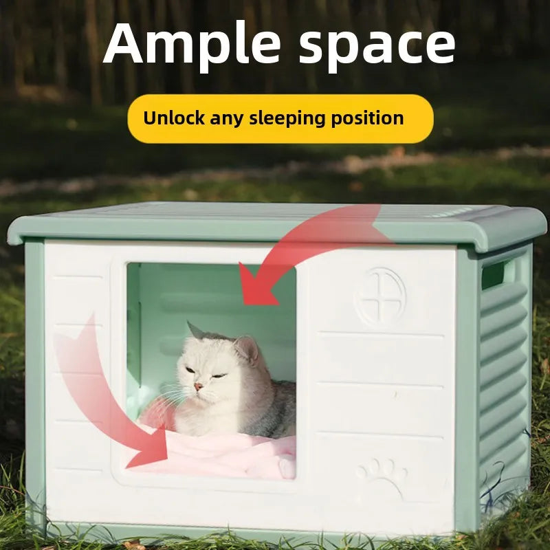 Outdoor Large Space cat Beds Breathable Waterproof cat House Winter Warmth Bottom Anti Slip cat Supplies Multifunction Pet Nest