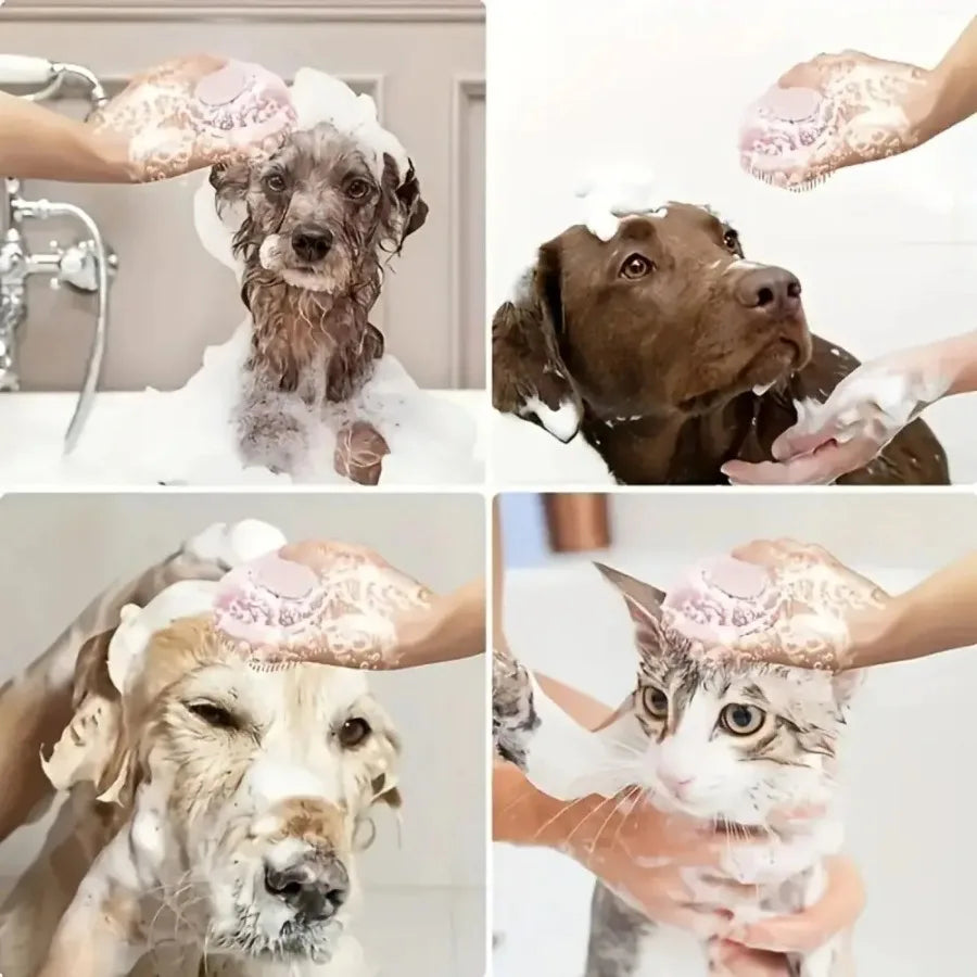 Pet Shampoo Dispenser Bath Brush