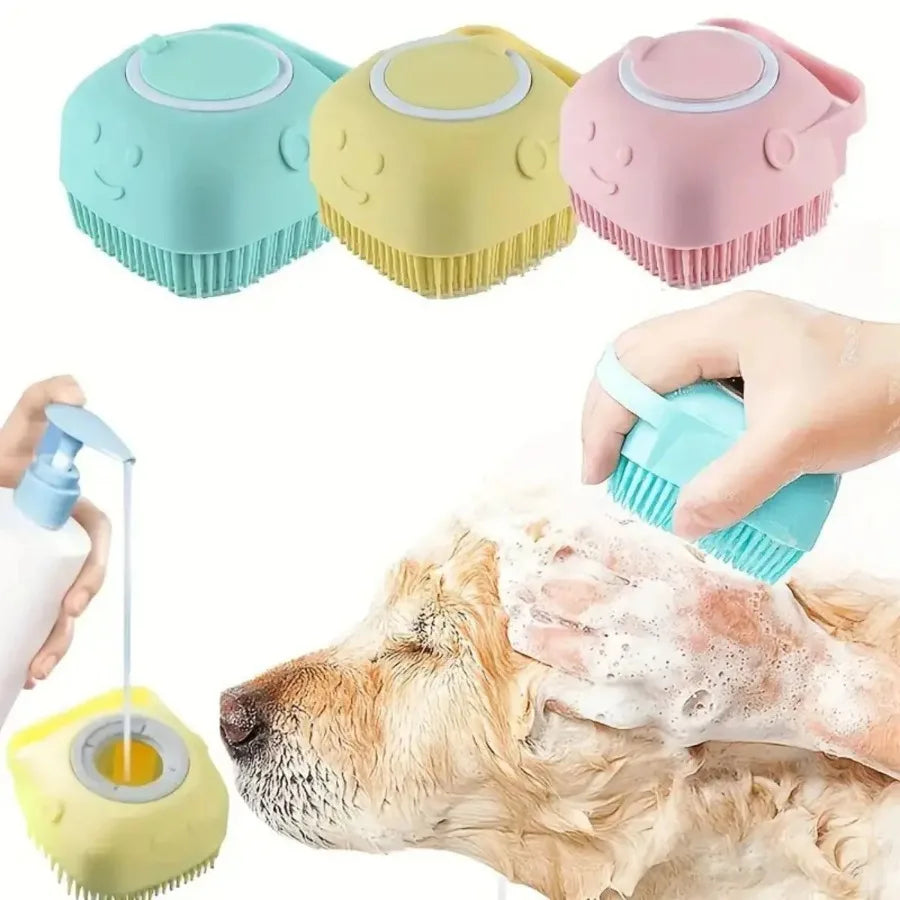 Pet Shampoo Dispenser Bath Brush