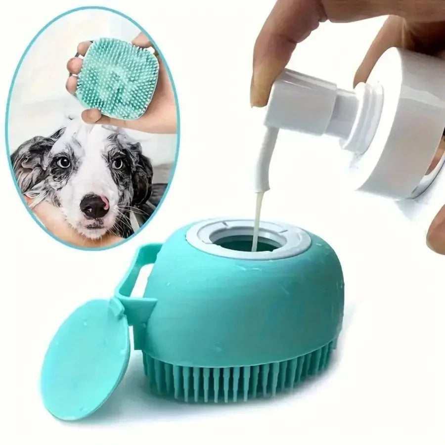 Pet Shampoo Dispenser Bath Brush